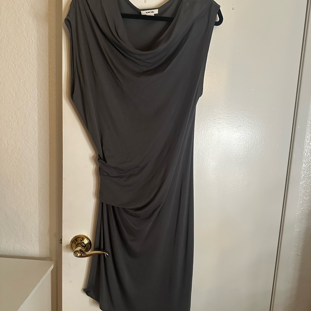 Helmut Lang Charcoal Asymmetrical Dress